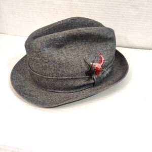 Mallory By Stetson Gray Pure Wool Lined Fedora Hat 7/8